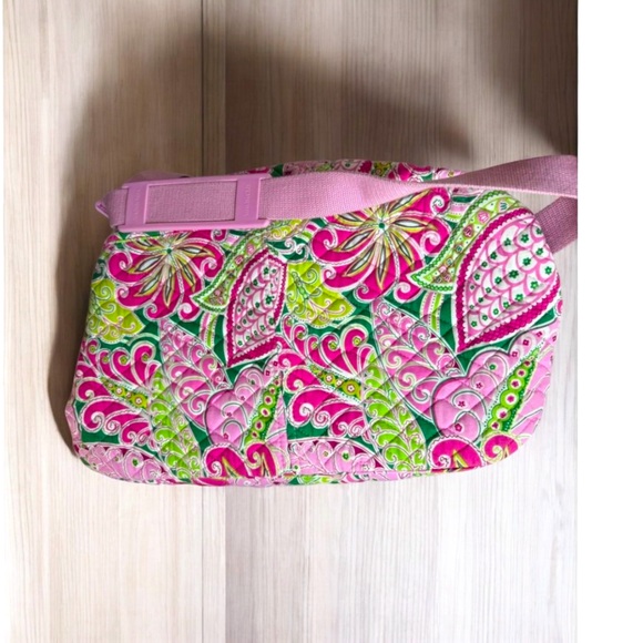 Vera Bradley Pinwheel Pink Quilted Large Weekender Travel Carry On Retired - Picture 8 of 14